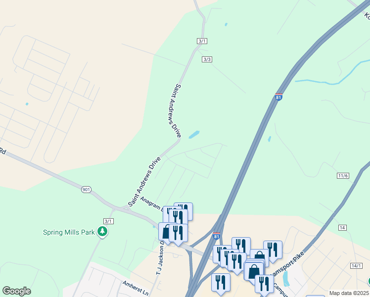 map of restaurants, bars, coffee shops, grocery stores, and more near 199 Ontario Drive in Hedgesville