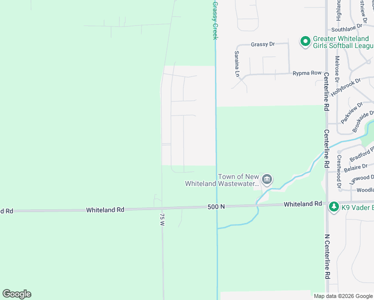 map of restaurants, bars, coffee shops, grocery stores, and more near 75 West Street in New Whiteland