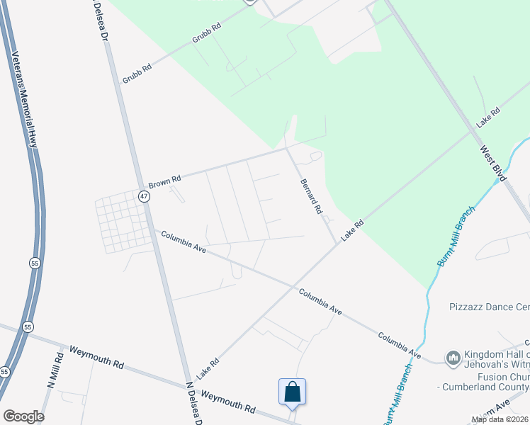 map of restaurants, bars, coffee shops, grocery stores, and more near 4570 Robin Road in Newfield