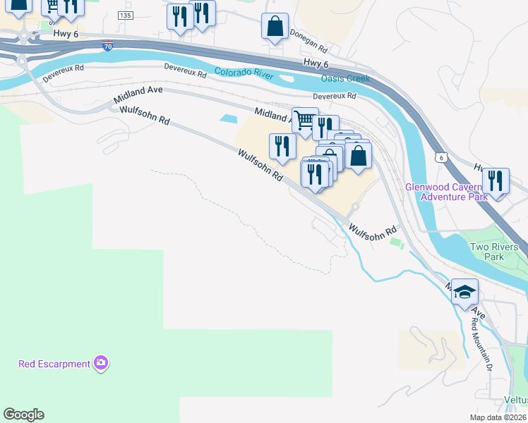map of restaurants, bars, coffee shops, grocery stores, and more near 515 Flat Tops View Drive in Glenwood Springs