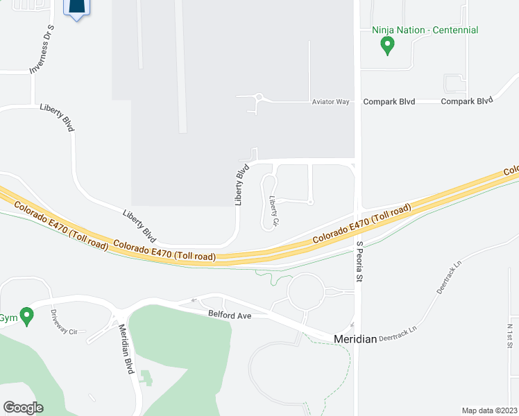 map of restaurants, bars, coffee shops, grocery stores, and more near 12300 Liberty Boulevard in Englewood