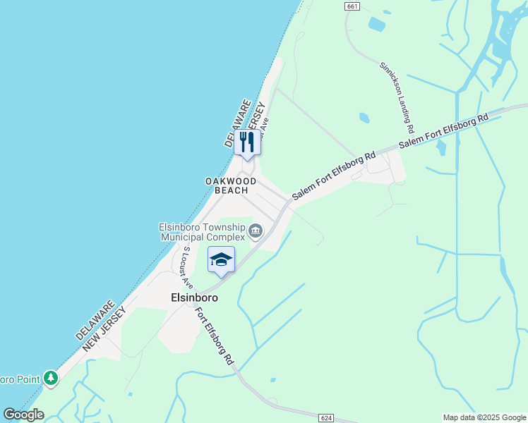 map of restaurants, bars, coffee shops, grocery stores, and more near 27 Delaware Avenue in Salem