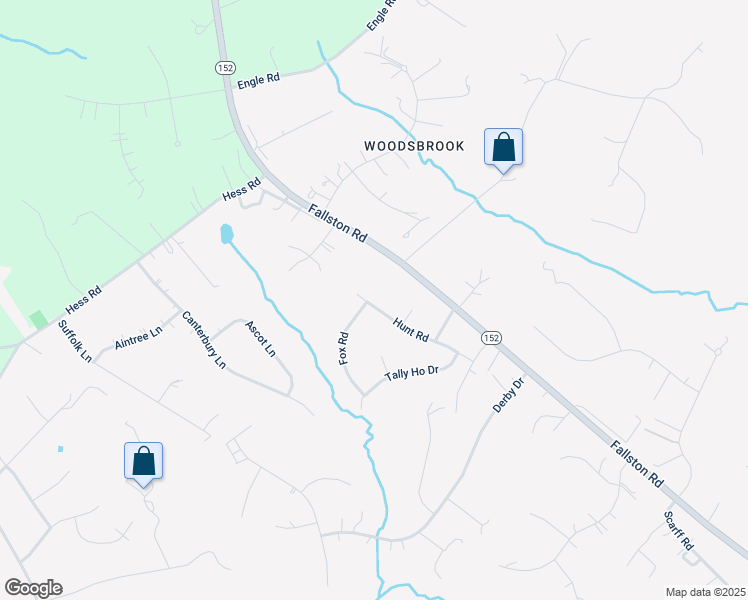map of restaurants, bars, coffee shops, grocery stores, and more near 3211 Hunt Road in Fallston