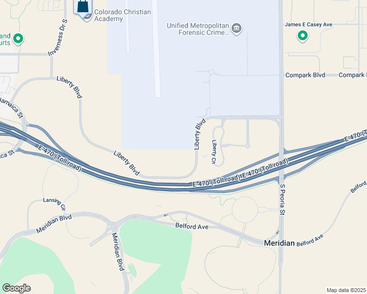 map of restaurants, bars, coffee shops, grocery stores, and more near 12300 Liberty Boulevard in Englewood