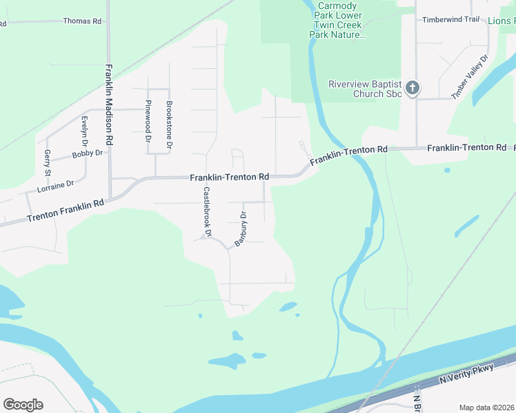 map of restaurants, bars, coffee shops, grocery stores, and more near 6820 Banbury Drive in Franklin