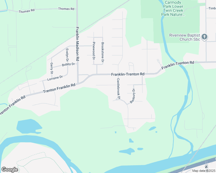 map of restaurants, bars, coffee shops, grocery stores, and more near 6918 Torrington Drive in Franklin