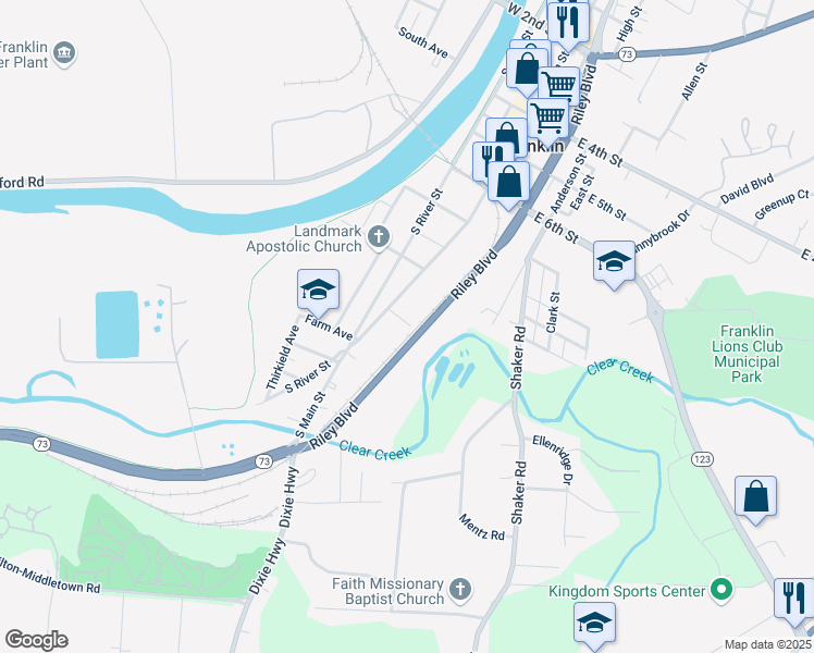 map of restaurants, bars, coffee shops, grocery stores, and more near 18 Rooks Ln in Franklin