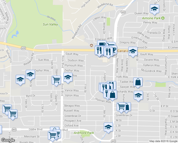 map of restaurants, bars, coffee shops, grocery stores, and more near 2495 Holman Way in Sparks
