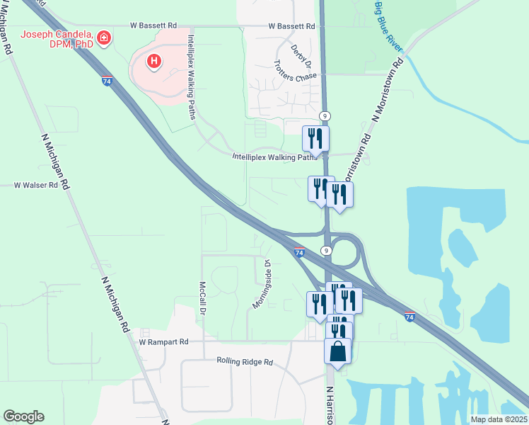 map of restaurants, bars, coffee shops, grocery stores, and more near 2408 Sargent First Class Muralles Drive in Shelbyville