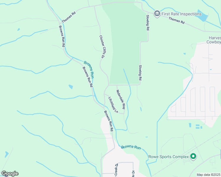 map of restaurants, bars, coffee shops, grocery stores, and more near 6581 Niderdale Way in Middletown