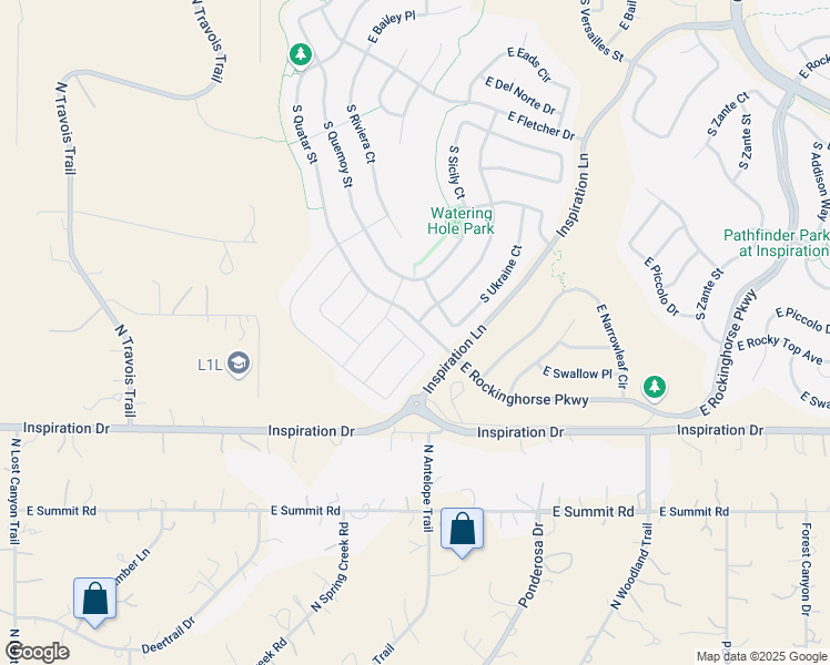 map of restaurants, bars, coffee shops, grocery stores, and more near 22326 East Narrowleaf Drive in Aurora