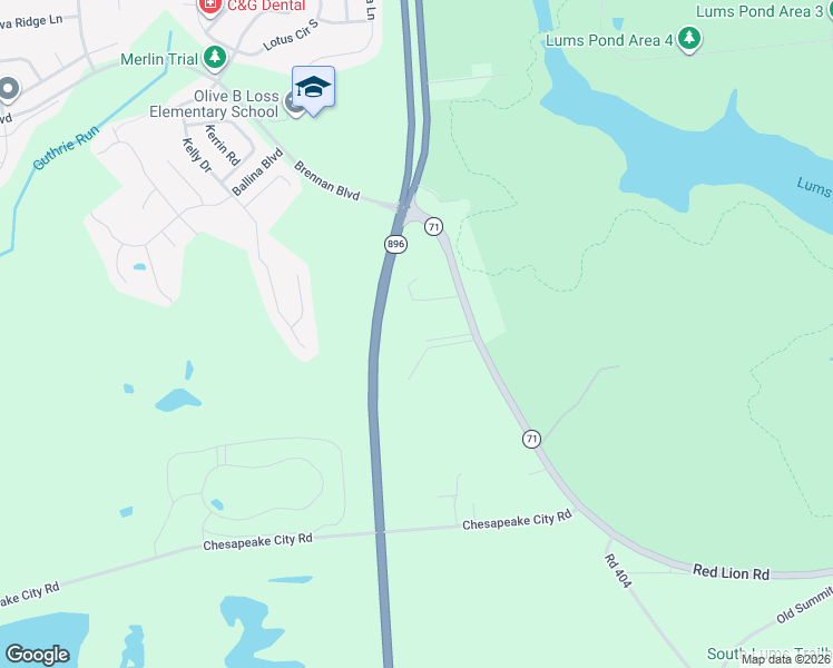 map of restaurants, bars, coffee shops, grocery stores, and more near 3918 Red Lion Road in Bear