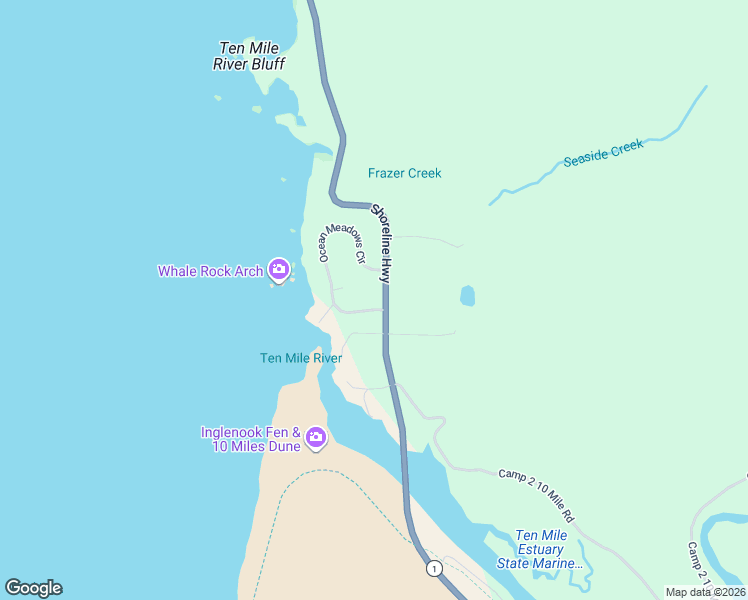 map of restaurants, bars, coffee shops, grocery stores, and more near 32591 Ocean Meadows Circle in Fort Bragg