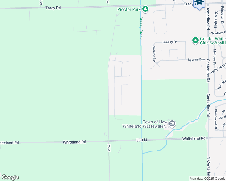 map of restaurants, bars, coffee shops, grocery stores, and more near 5393 75 West in New Whiteland