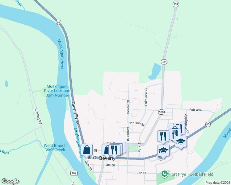 map of restaurants, bars, coffee shops, grocery stores, and more near 111 Spring Street in Beverly