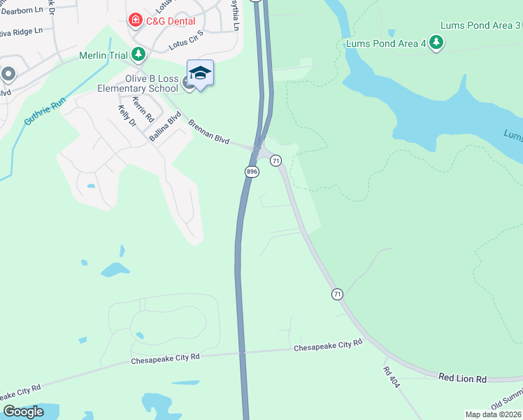map of restaurants, bars, coffee shops, grocery stores, and more near 3918 Red Lion Road in Bear