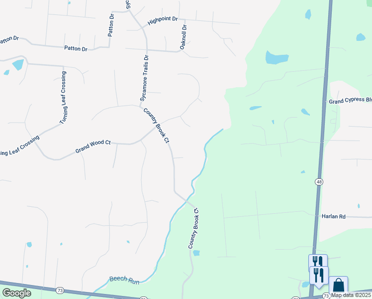 map of restaurants, bars, coffee shops, grocery stores, and more near 859 Willow Oak Court in Springboro