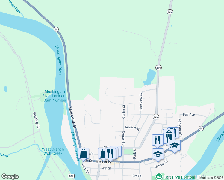 map of restaurants, bars, coffee shops, grocery stores, and more near 111 Spring Street in Beverly