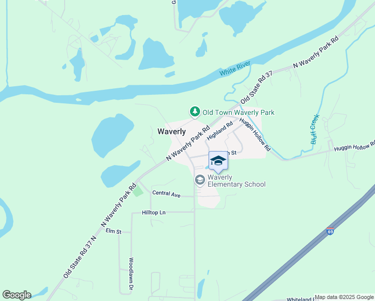 map of restaurants, bars, coffee shops, grocery stores, and more near 8525 Edith Street in Martinsville