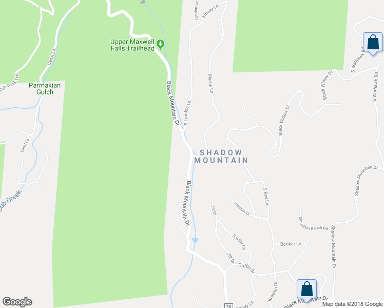 map of restaurants, bars, coffee shops, grocery stores, and more near 8498 Black Mountain Drive in Conifer