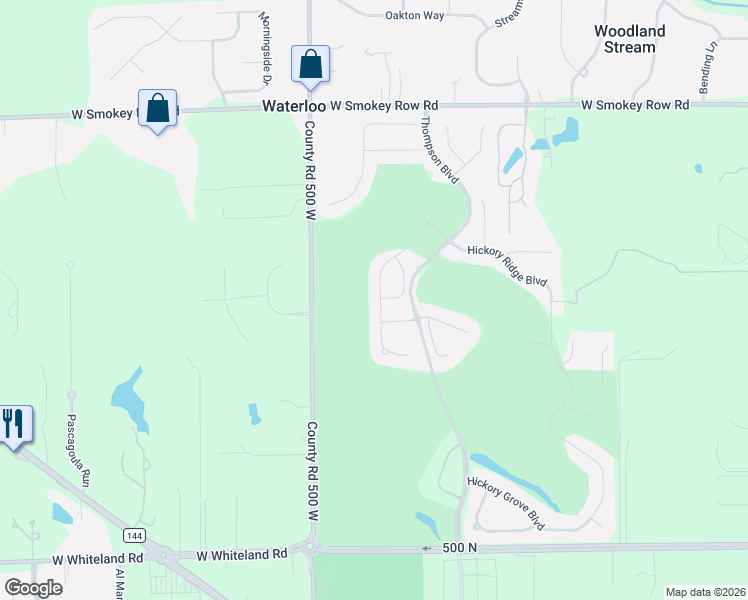 map of restaurants, bars, coffee shops, grocery stores, and more near 4230 Raintree Boulevard in Greenwood