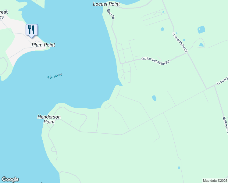 map of restaurants, bars, coffee shops, grocery stores, and more near 35 Borens Shore Road in Elkton