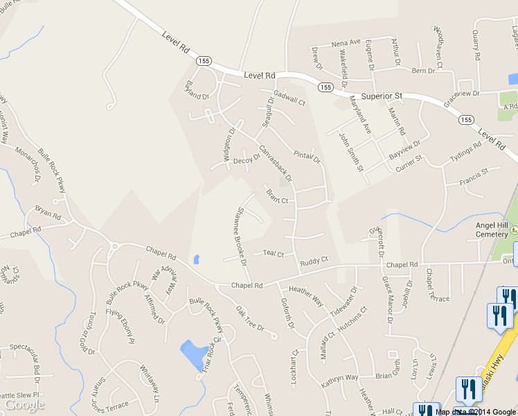 map of restaurants, bars, coffee shops, grocery stores, and more near 1506 Iroquois Court in Havre de Grace