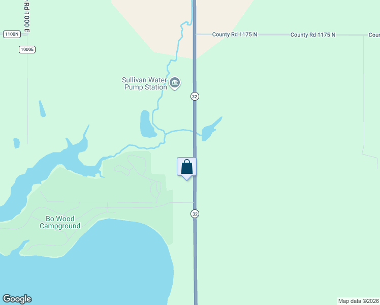 map of restaurants, bars, coffee shops, grocery stores, and more near 1046 Illinois 32 in Sullivan