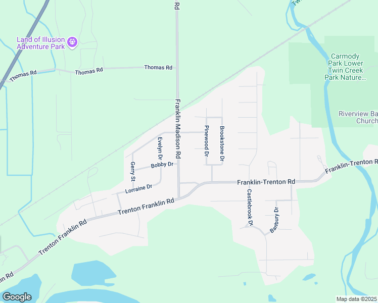map of restaurants, bars, coffee shops, grocery stores, and more near 8921 Pebblestone Court in Franklin