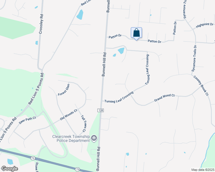 map of restaurants, bars, coffee shops, grocery stores, and more near 45 White Beech Court in Springboro