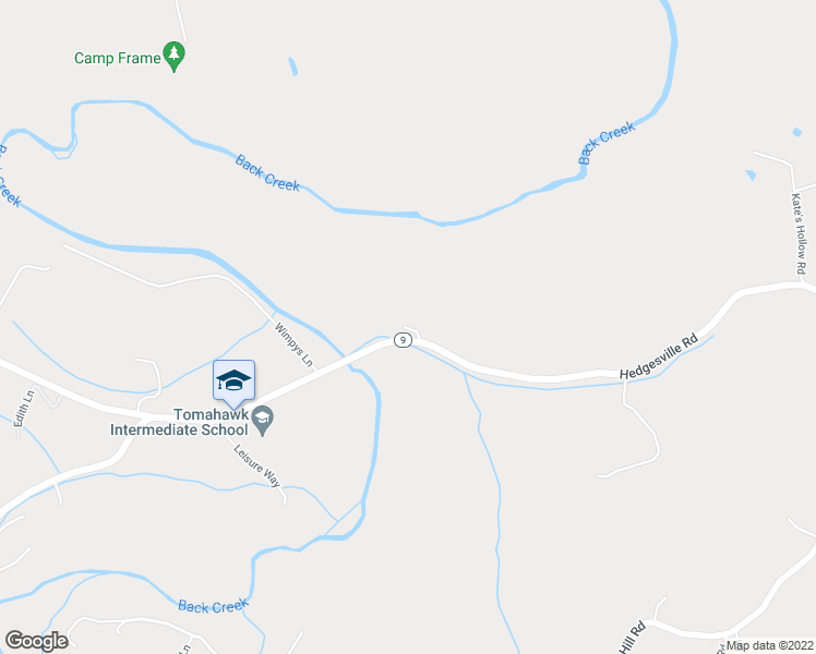 map of restaurants, bars, coffee shops, grocery stores, and more near 6268 Hedgesville Road in Hedgesville