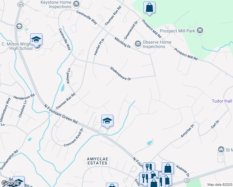 map of restaurants, bars, coffee shops, grocery stores, and more near 1728 Edwin Drive in Bel Air