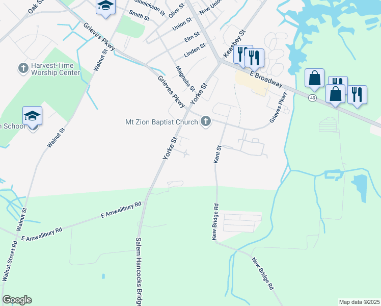 map of restaurants, bars, coffee shops, grocery stores, and more near 5 Glen Ridge Avenue in Salem