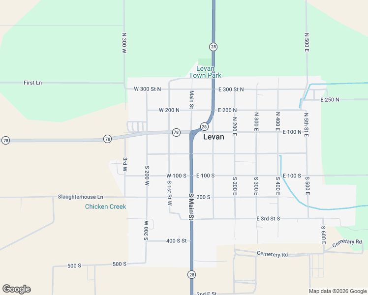 map of restaurants, bars, coffee shops, grocery stores, and more near 19 Main Street in Levan