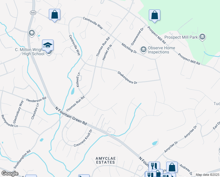 map of restaurants, bars, coffee shops, grocery stores, and more near 1800 Othello Court in Bel Air