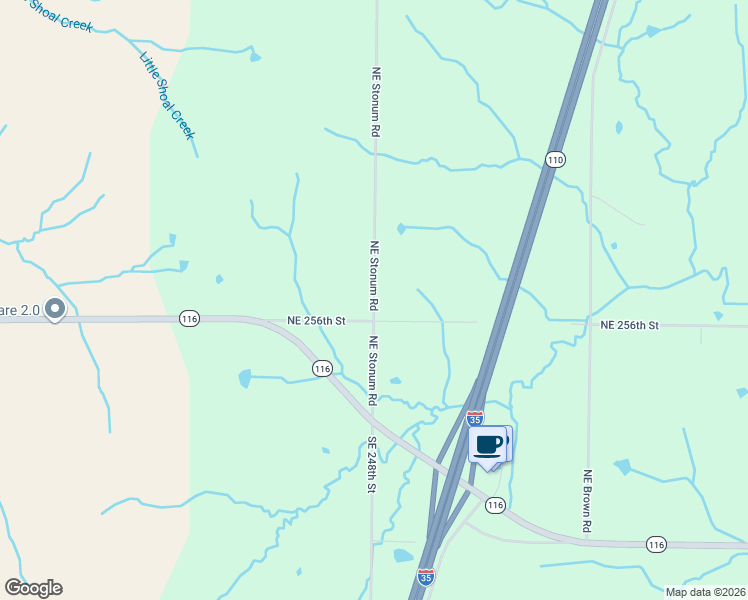 map of restaurants, bars, coffee shops, grocery stores, and more near 722 Northeast Stonum Road in Lathrop