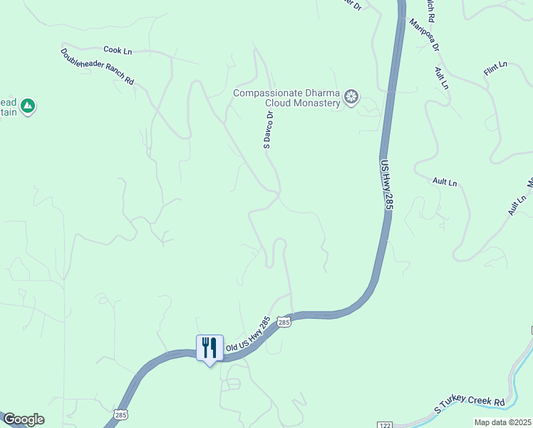 map of restaurants, bars, coffee shops, grocery stores, and more near 8714 Doubleheader Ranch Road in Morrison