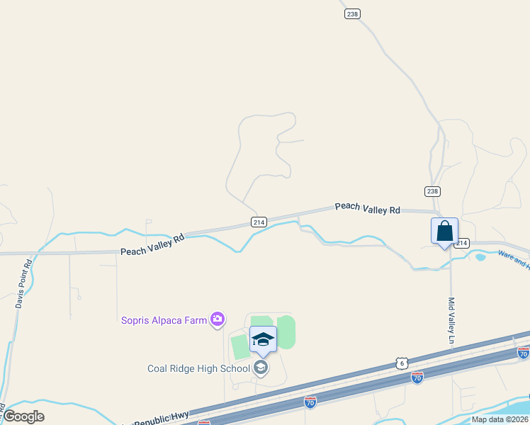 map of restaurants, bars, coffee shops, grocery stores, and more near 4273-4359 Peach Valley Road in Silt