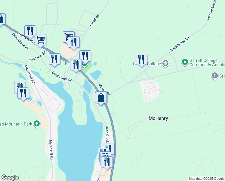 map of restaurants, bars, coffee shops, grocery stores, and more near 267 Mosser Road in McHenry