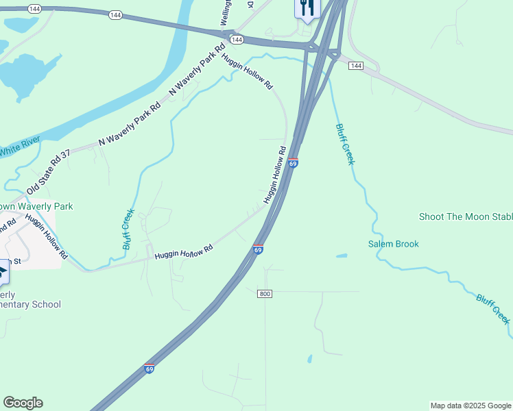 map of restaurants, bars, coffee shops, grocery stores, and more near 9450 Huggin Hollow Road in Martinsville