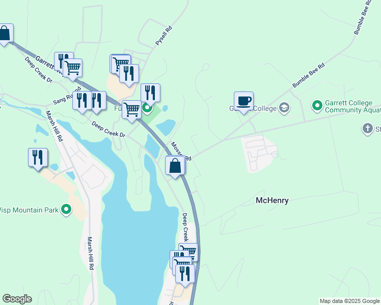 map of restaurants, bars, coffee shops, grocery stores, and more near 267 Mosser Road in McHenry