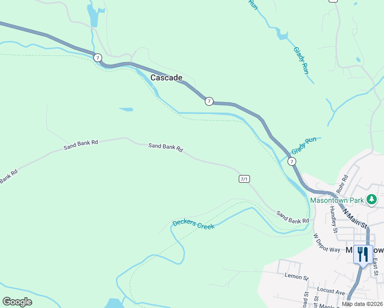 map of restaurants, bars, coffee shops, grocery stores, and more near in Cascade