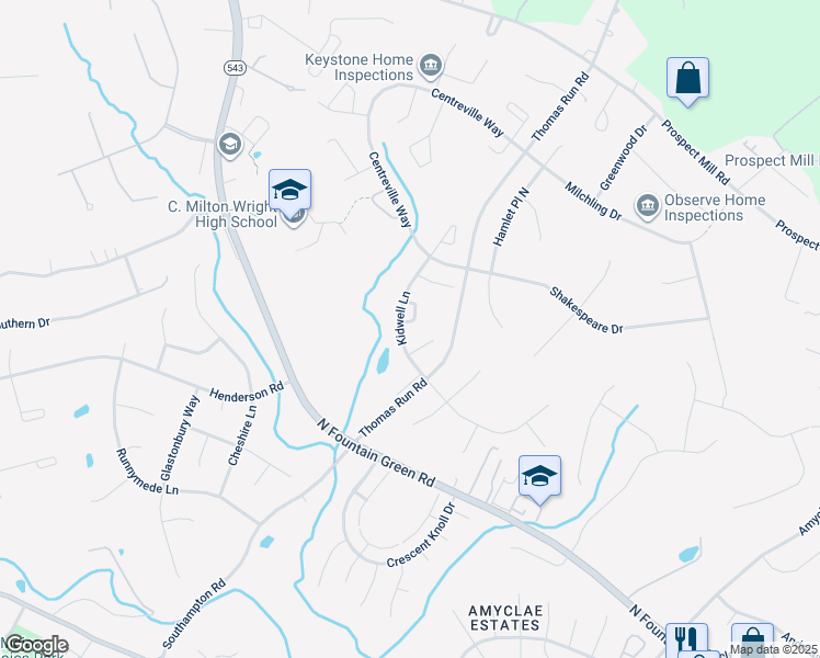 map of restaurants, bars, coffee shops, grocery stores, and more near 1705 Chesterfield Square in Bel Air