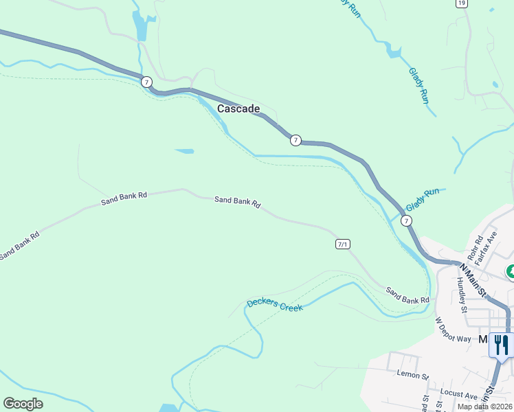 map of restaurants, bars, coffee shops, grocery stores, and more near in Cascade