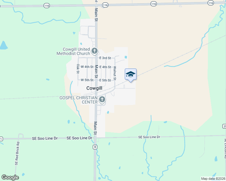 map of restaurants, bars, coffee shops, grocery stores, and more near East 6th Street in Cowgill