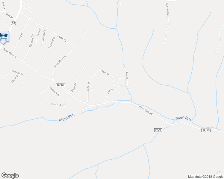 map of restaurants, bars, coffee shops, grocery stores, and more near Ellen Drive in Ridgeley