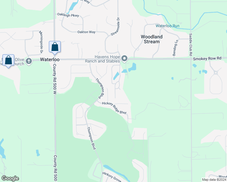 map of restaurants, bars, coffee shops, grocery stores, and more near 4084 Bayberry Court in Greenwood