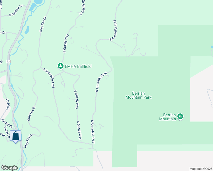map of restaurants, bars, coffee shops, grocery stores, and more near 8644 South Armadillo Trail in Evergreen