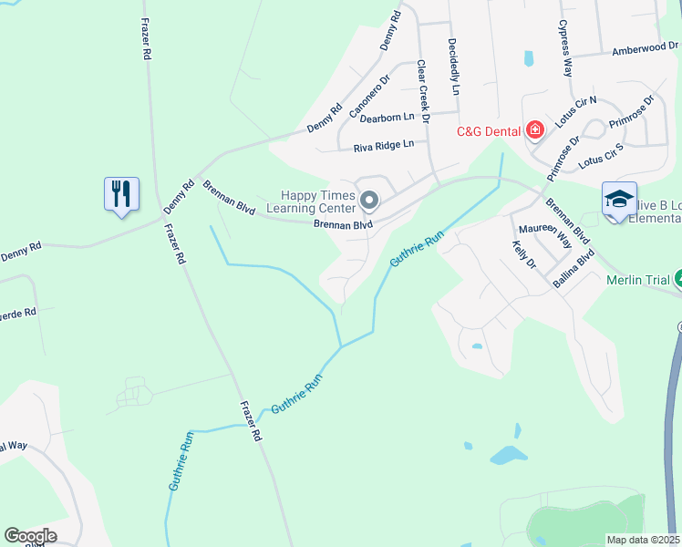 map of restaurants, bars, coffee shops, grocery stores, and more near 107 Persimmon Place in Bear