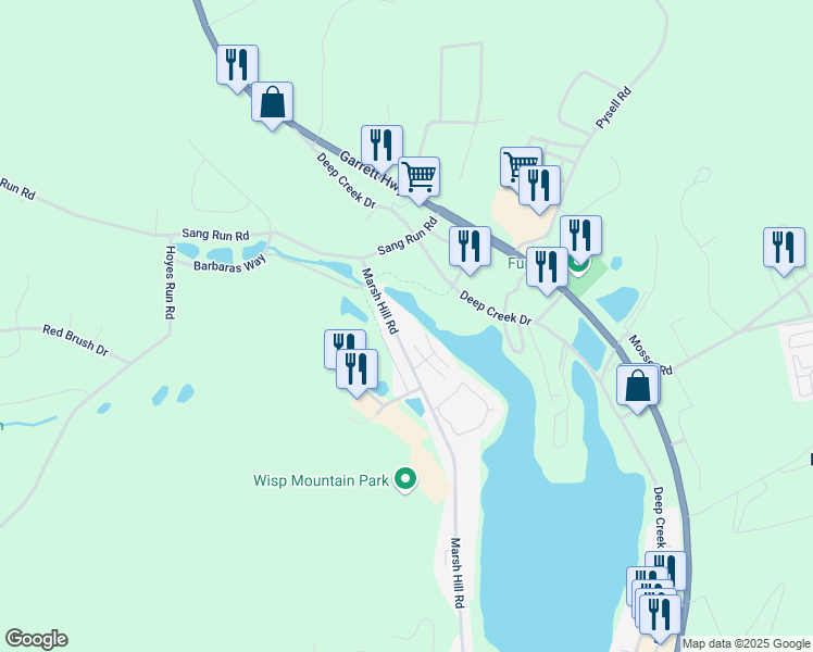 map of restaurants, bars, coffee shops, grocery stores, and more near 149 Marsh Hill Road in McHenry
